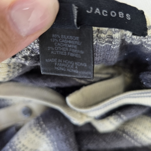 Marc By Marc Jacobs Cream Shell Grey Ombre Silk Cashmere Cardigan Sz M (624) - Picture 7 of 7